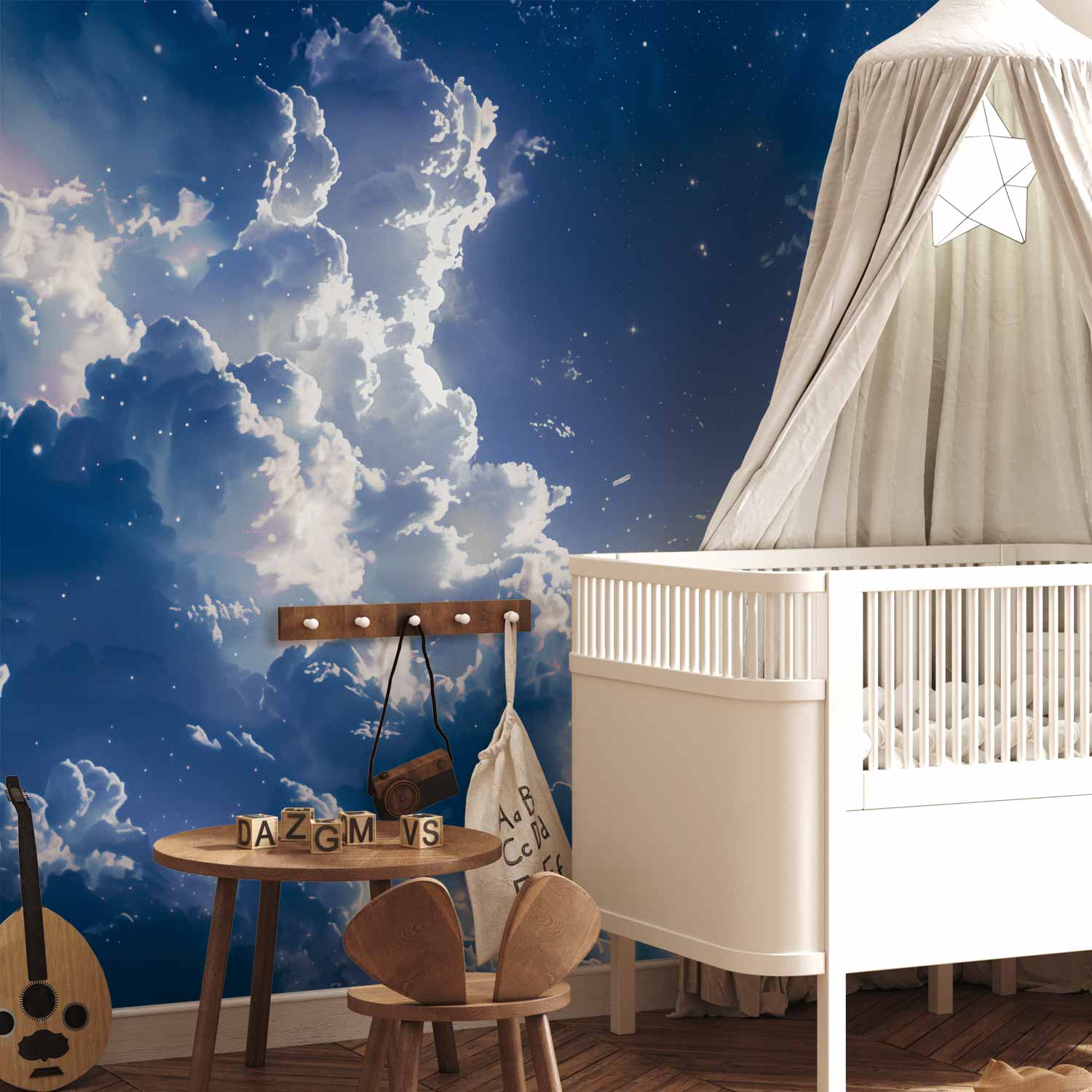 Starry Clouds Sky Corner Wall Mural