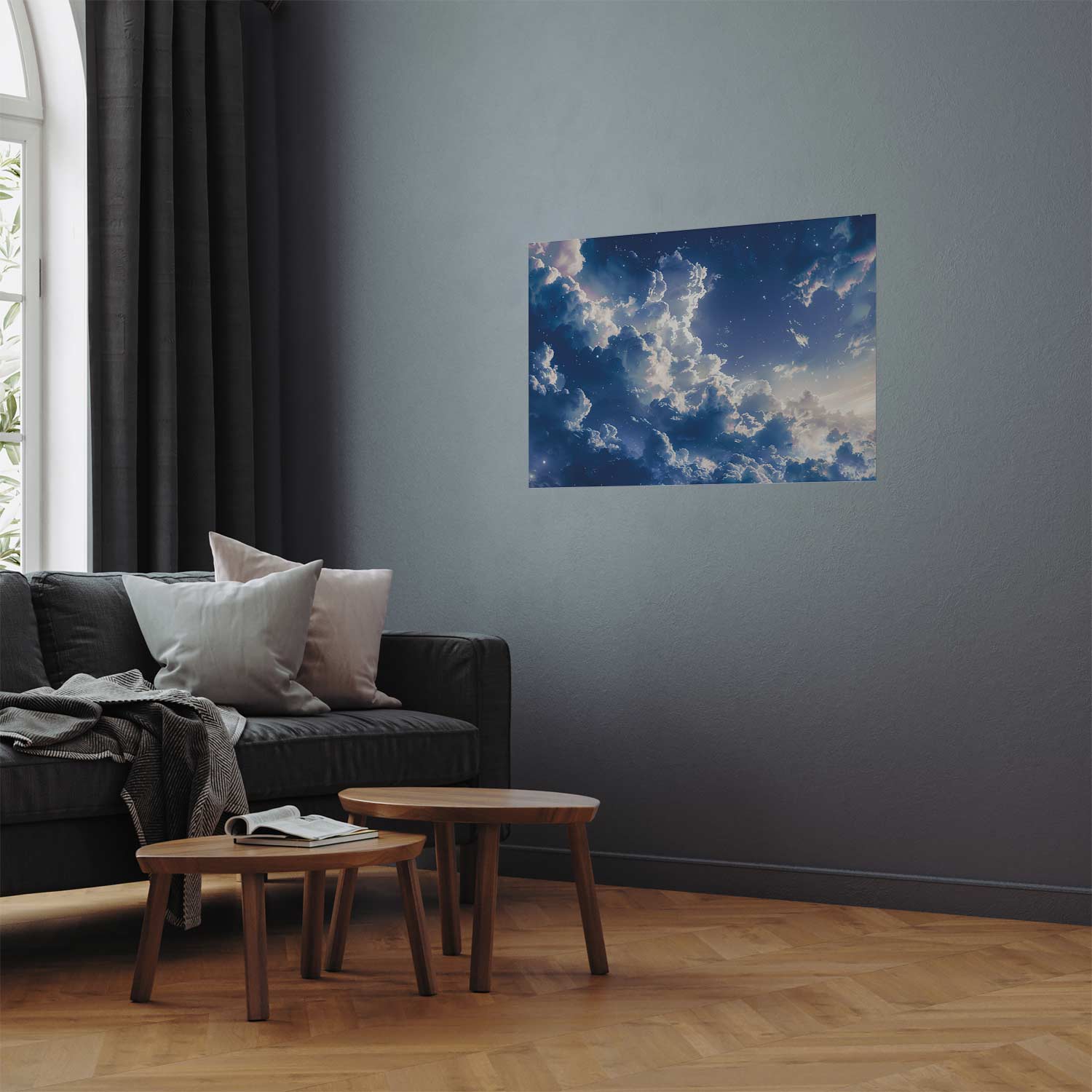 Starry Clouds Soft Light Sky Poster