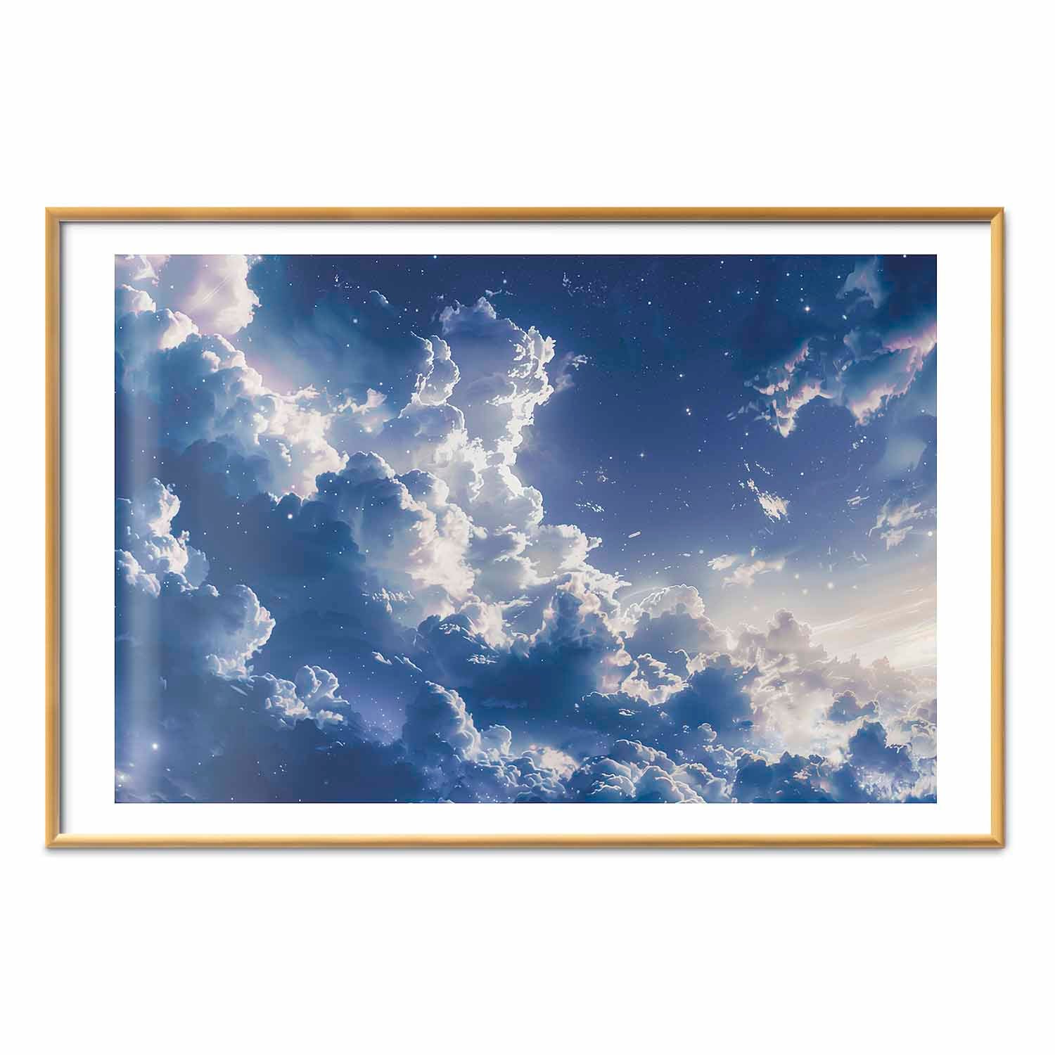 Starry Clouds Soft Light Sky Poster