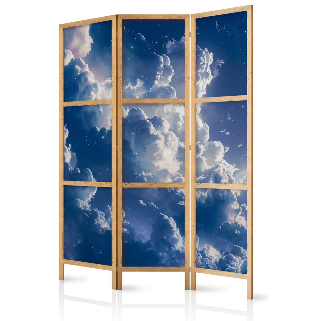 Japanese Room Divider: Starry Clouds and Delicate Light