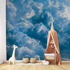 Wall Mural Ocean in the Air: Waving Clouds Reflecting Morning Light