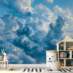 Wall Mural Ocean in the Air: Waving Clouds Reflecting Morning Light