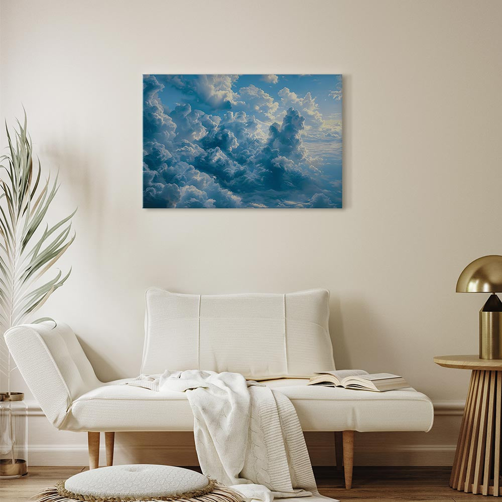 Canvas Print Ocean in the Air: Waving Clouds Reflecting Morning Light