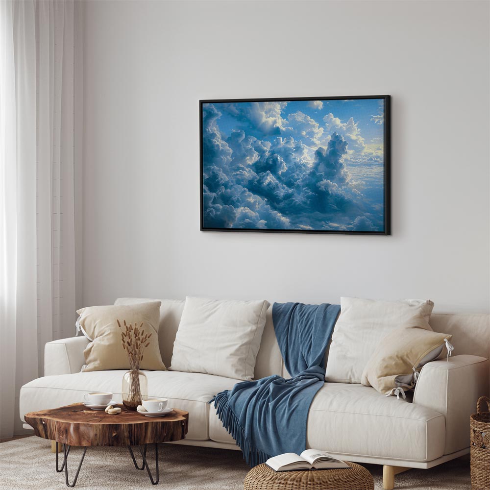 Canvas Print Ocean in the Air: Waving Clouds Reflecting Morning Light