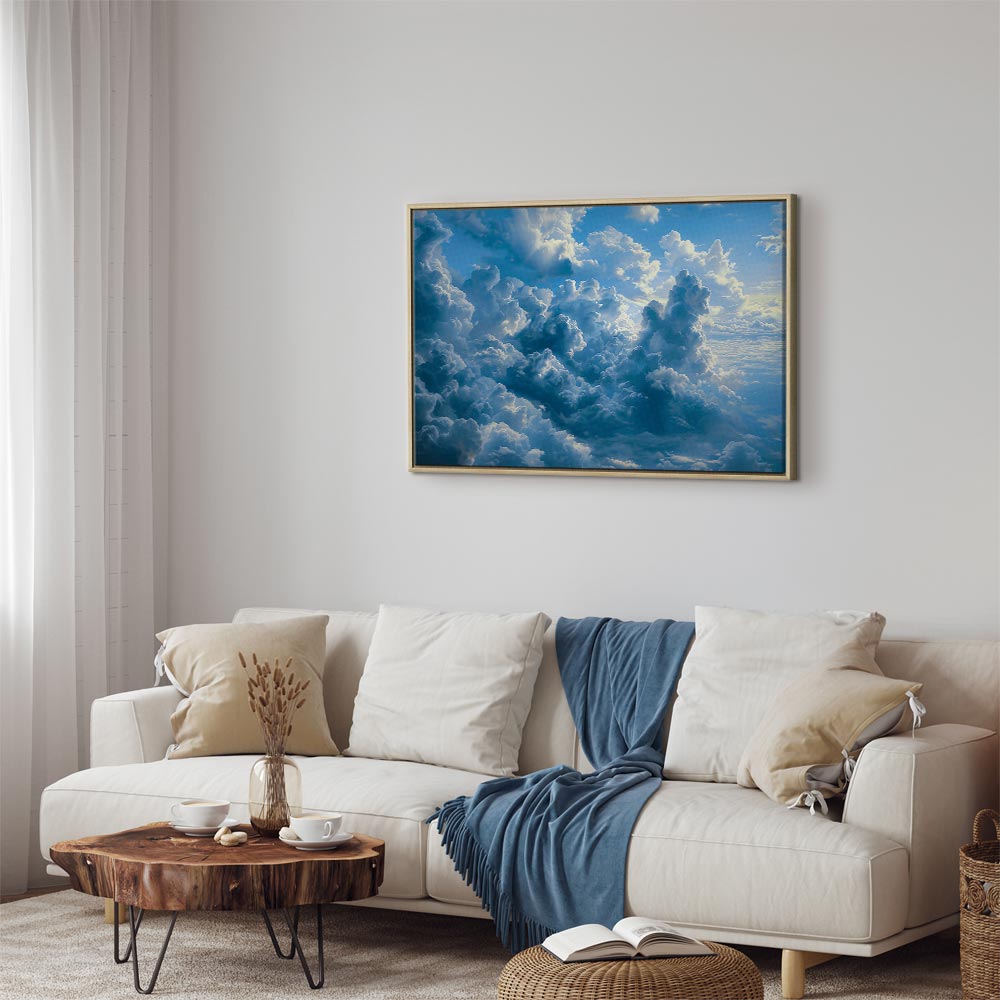 Canvas Print Ocean in the Air: Waving Clouds Reflecting Morning Light