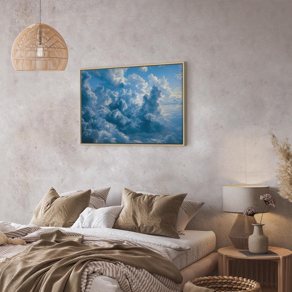 Canvas Print Ocean in the Air: Waving Clouds Reflecting Morning Light