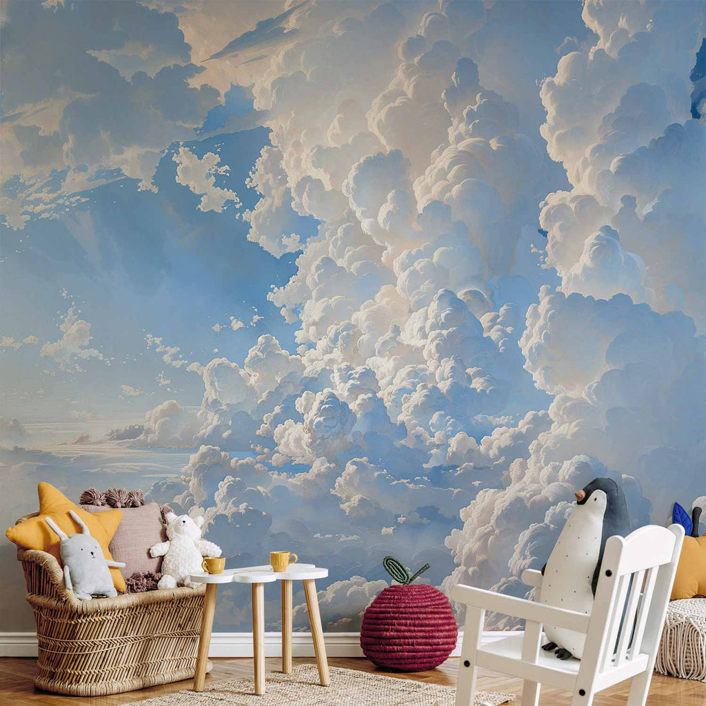 Sunlit Cloudscape Sky Wall Mural