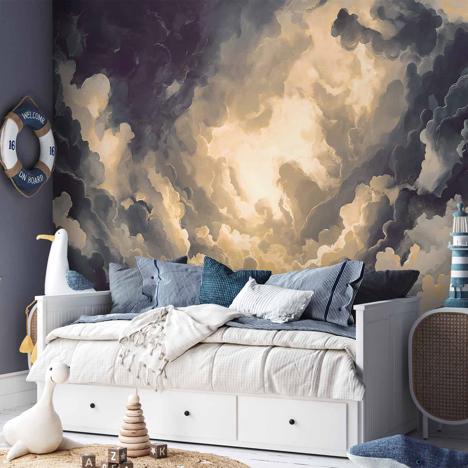 Sunlight and Clouds Dramatic Wall Mural