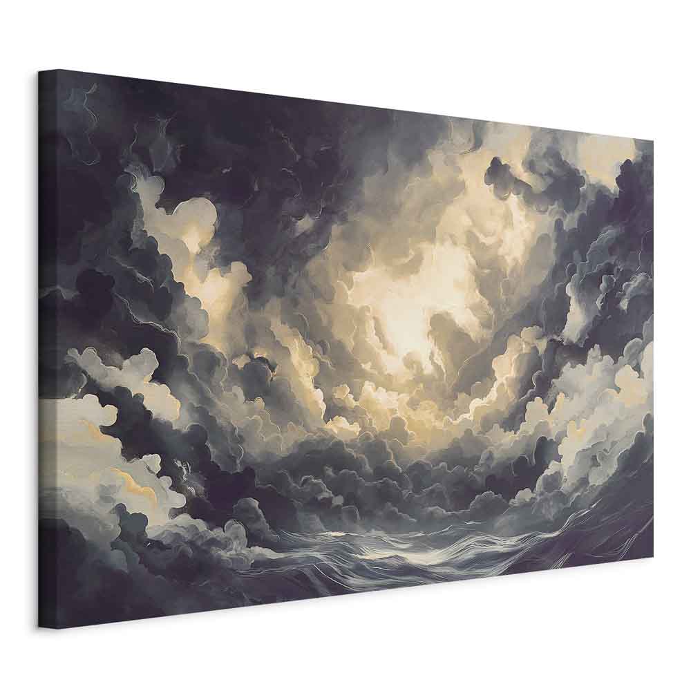 Canvas Print: Epic Light Play - The Sun Battling for Dominance Over the Clouds