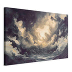 Canvas Print: Epic Light Play - The Sun Battling for Dominance Over the Clouds