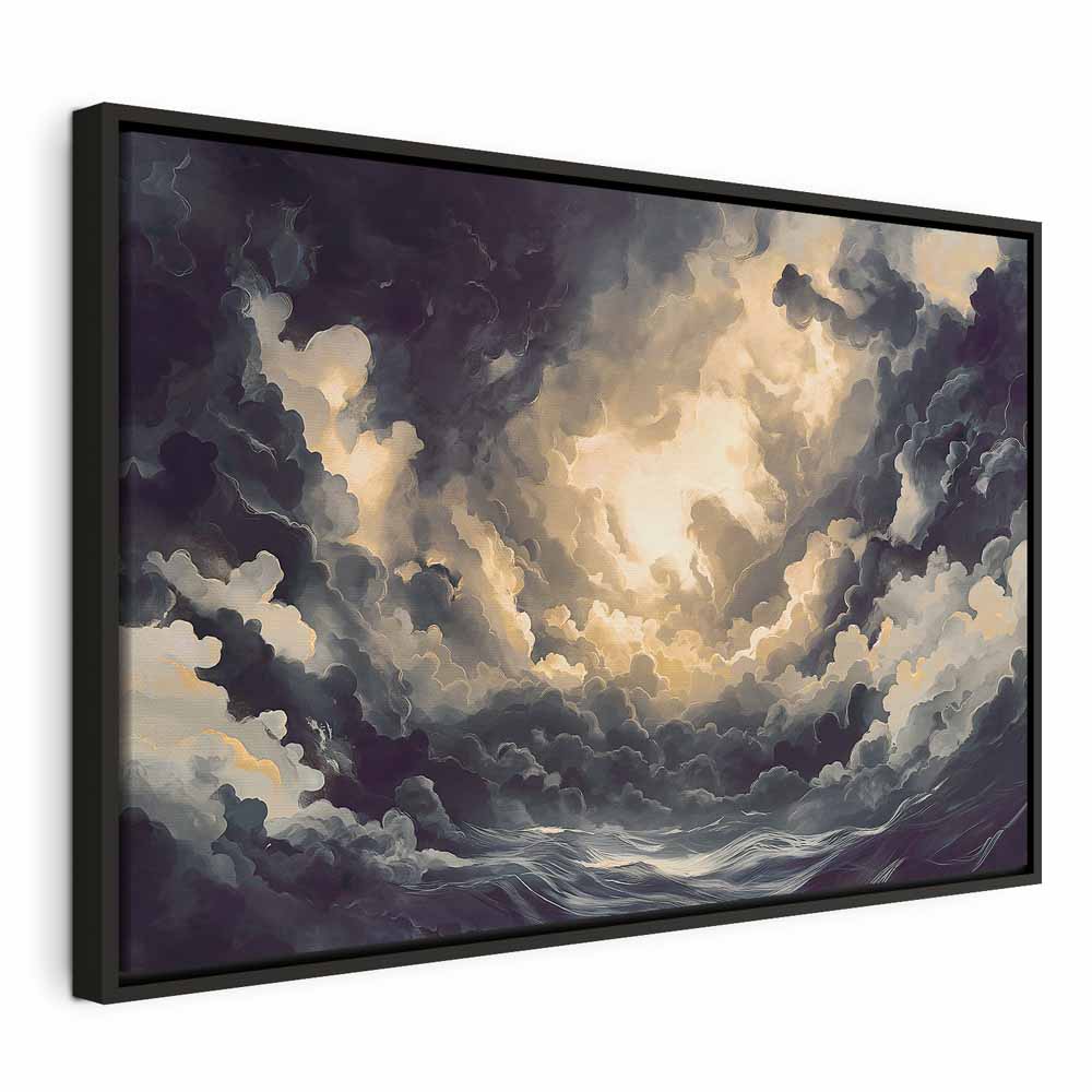 Canvas Print: Epic Light Play - The Sun Battling for Dominance Over the Clouds