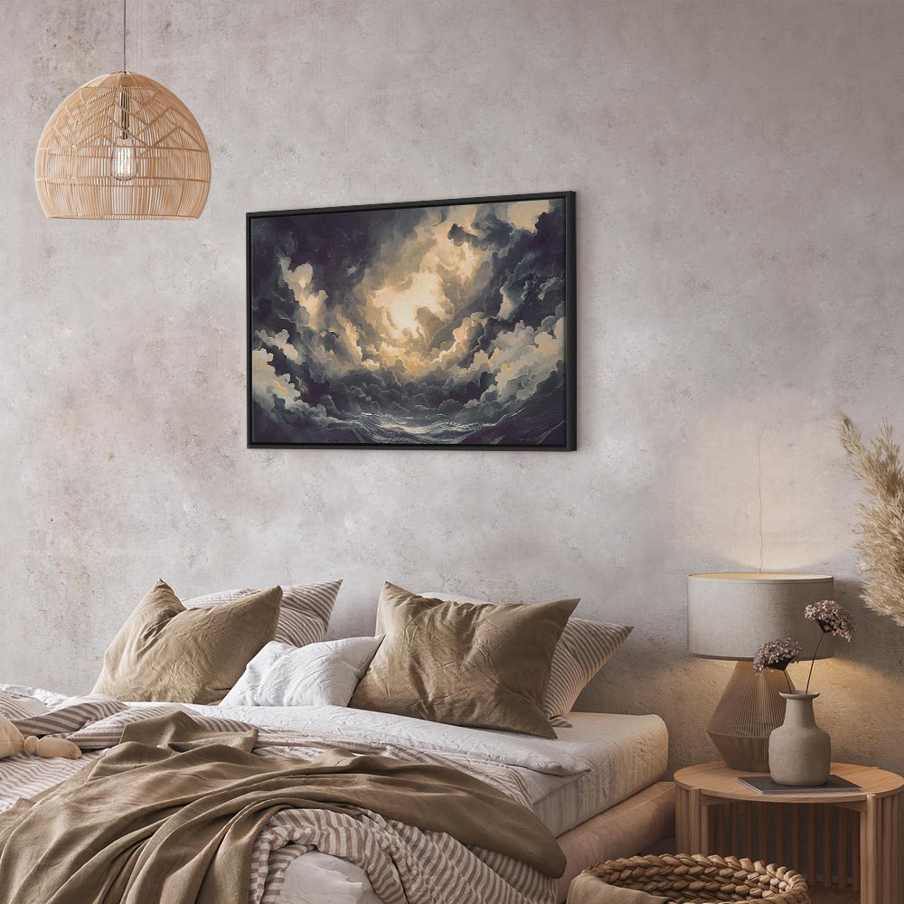 Canvas Print: Epic Light Play - The Sun Battling for Dominance Over the Clouds