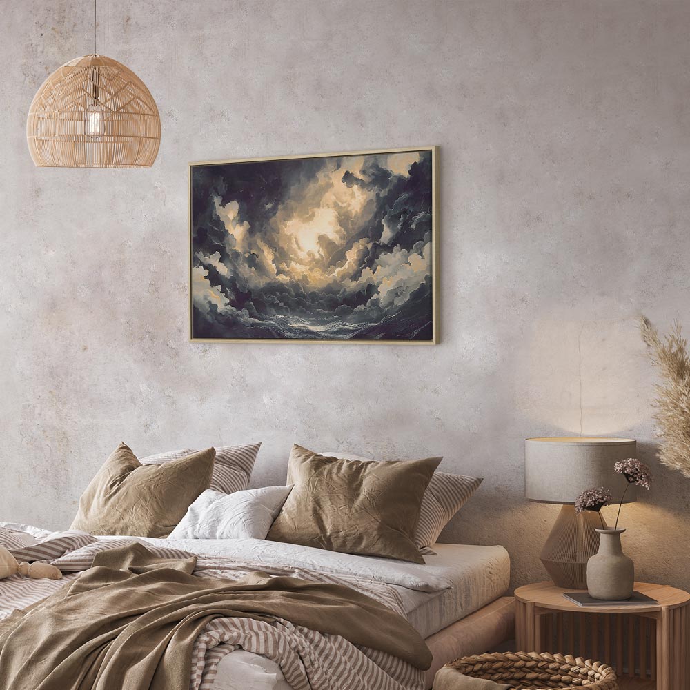 Canvas Print: Epic Light Play - The Sun Battling for Dominance Over the Clouds
