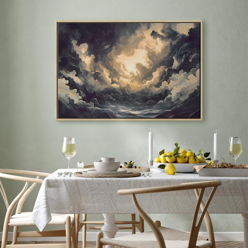 Canvas Print: Epic Light Play - The Sun Battling for Dominance Over the Clouds
