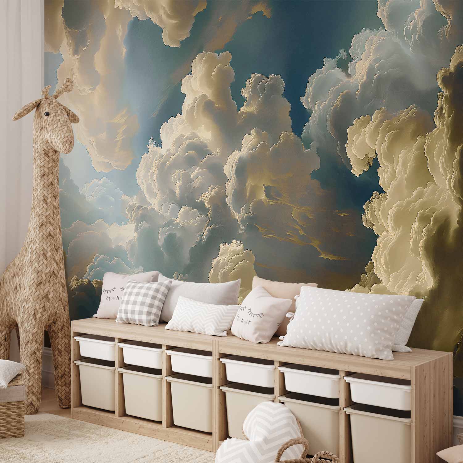 Sun and Shadow Sky Clouds Wall Mural