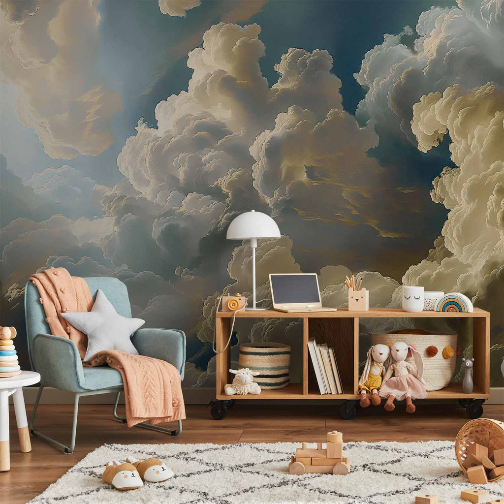 Sun and Shadow Sky Clouds Wall Mural
