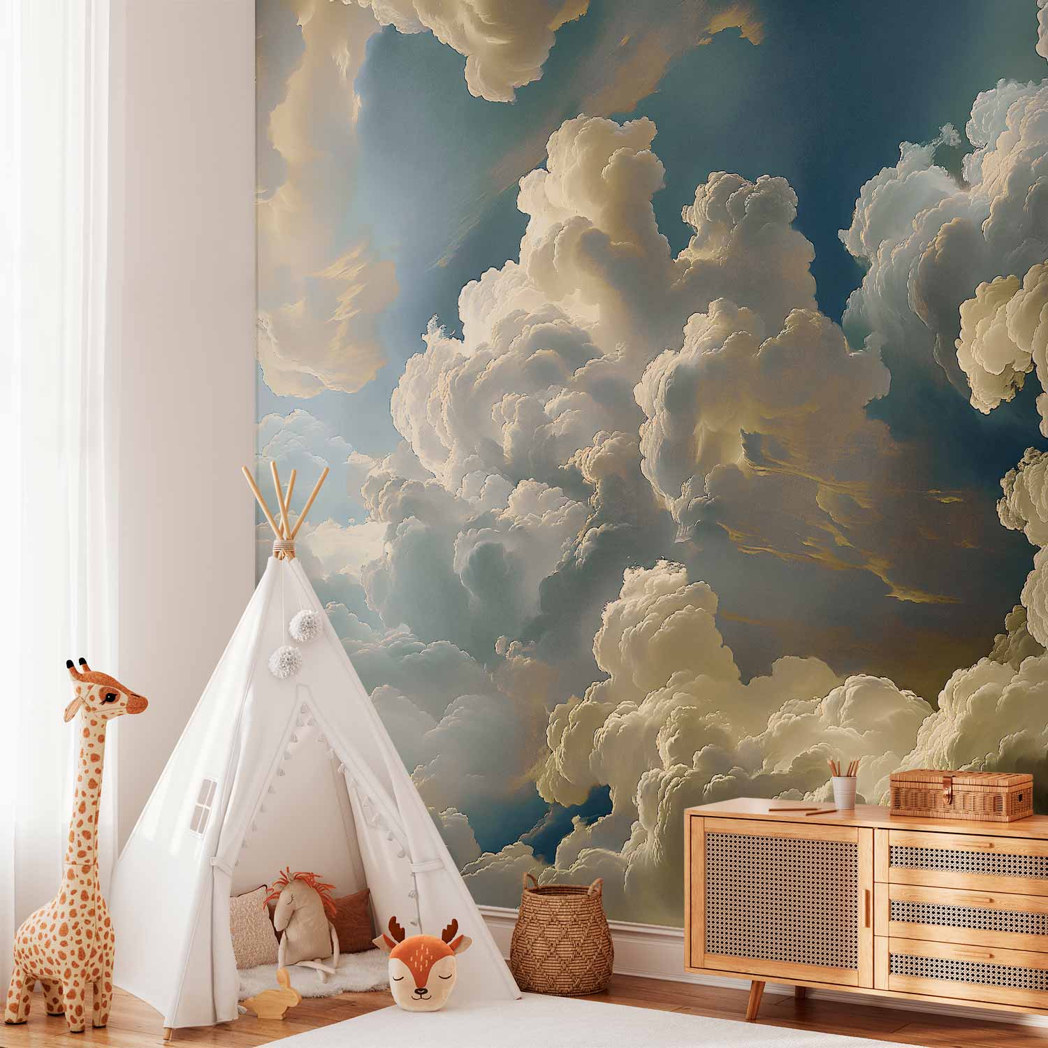 Sun and Shadow Sky Clouds Wall Mural