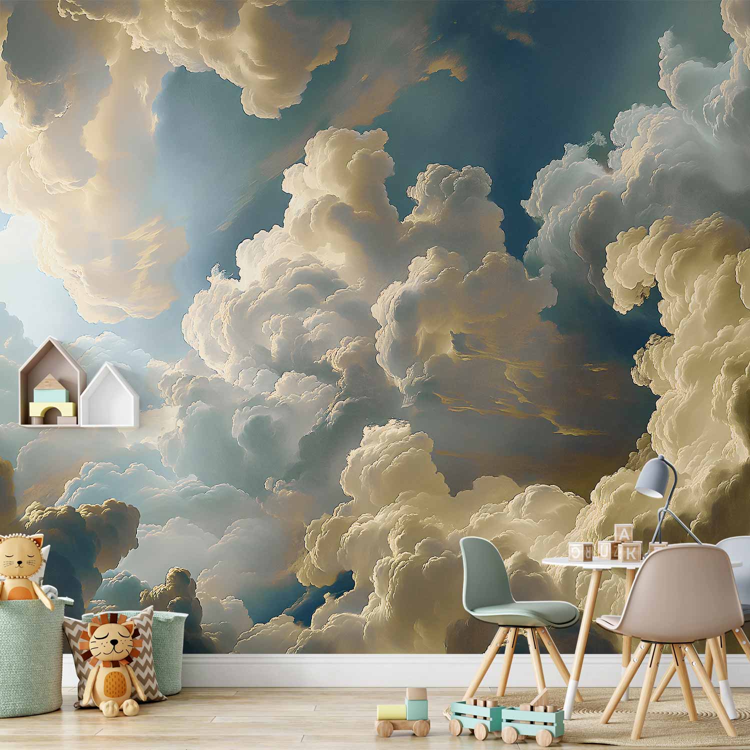 Sun and Shadow Sky Clouds Wall Mural