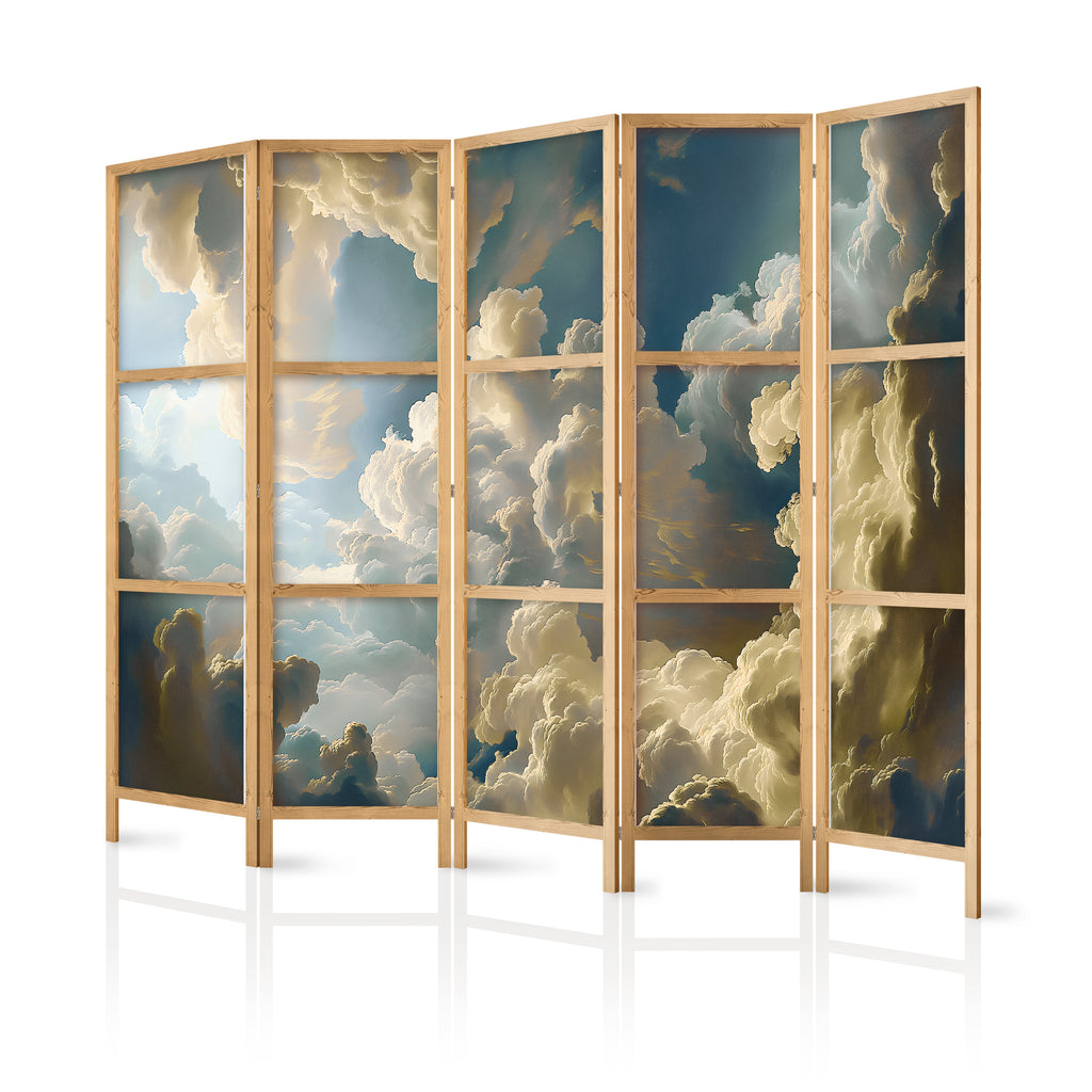 Japanese Room Divider 5-Panel Sun and Shadows