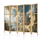 Japanese Room Divider 5-Panel Sun and Shadows