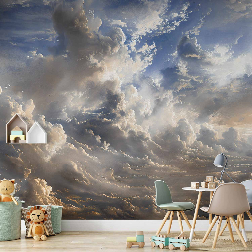 Wall Mural Golden Reflections on Clouds Foretelling Dusk
