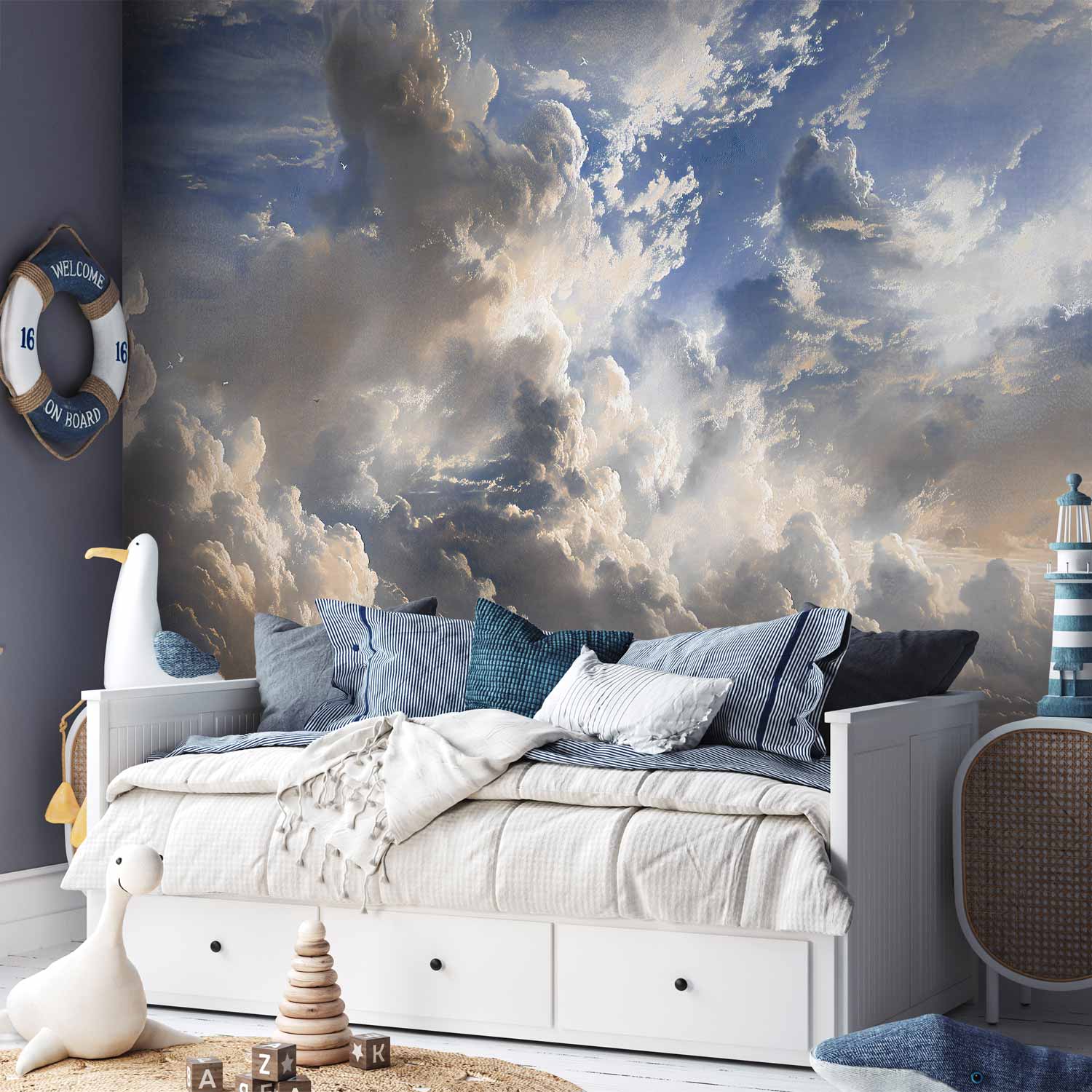 Golden Cloud Reflections Dusk Sky Wall Mural