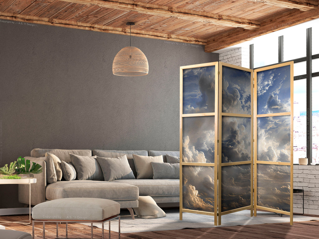 Room Divider Japanese Golden Reflections on Clouds