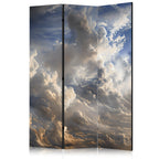 Room Divider - Golden Reflections on Clouds Foretelling Dusk Grey 135x172 Double-sided