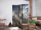 Room Divider - Golden Reflections on Clouds Foretelling Dusk Grey 135x172 Double-sided