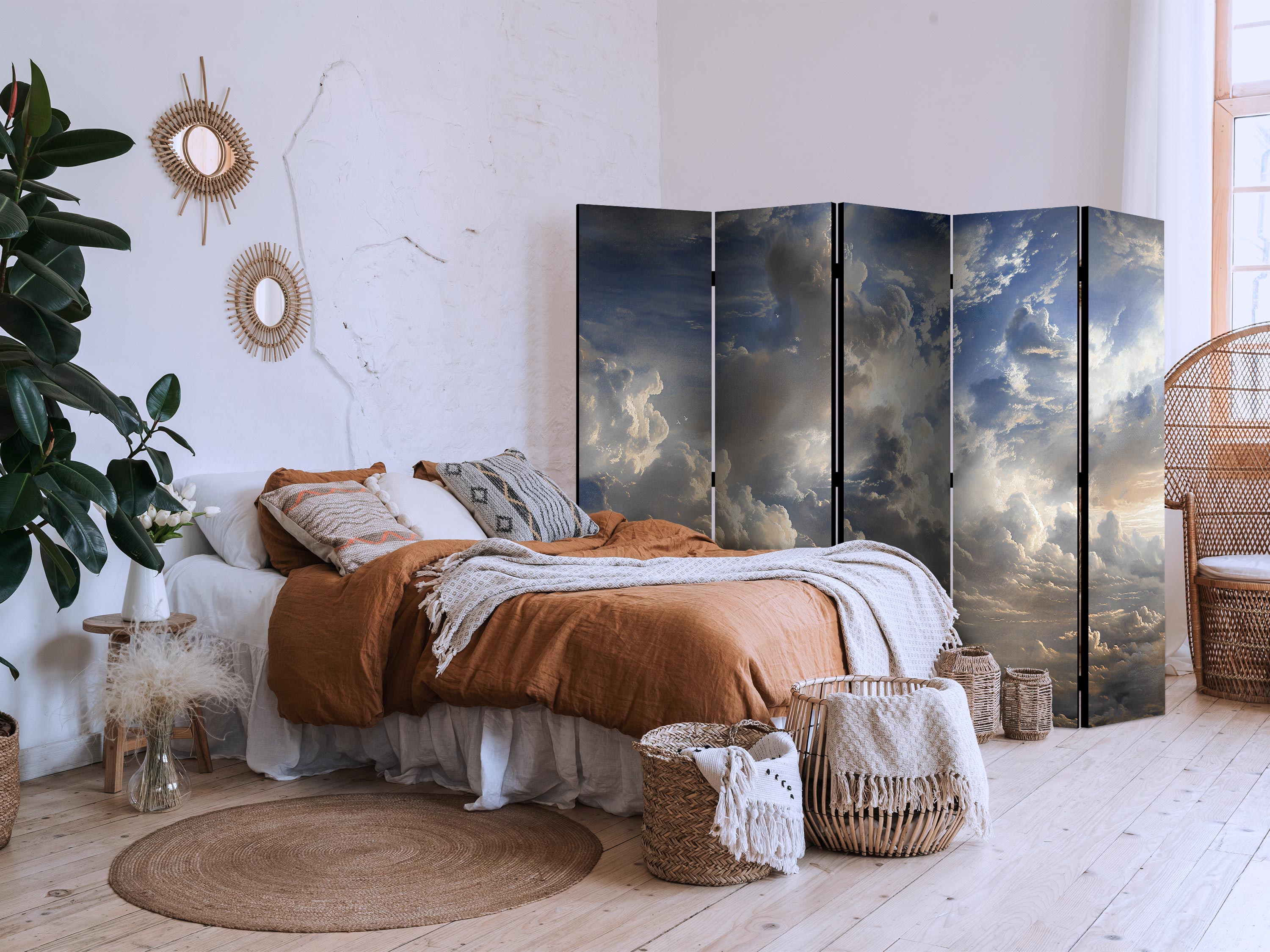 Room Divider with Golden Reflections on Clouds
