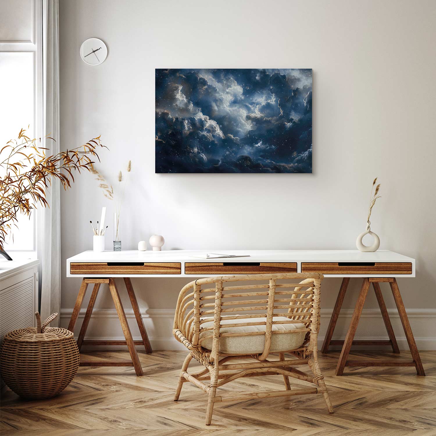 Clouds and Stars Space Canvas Print