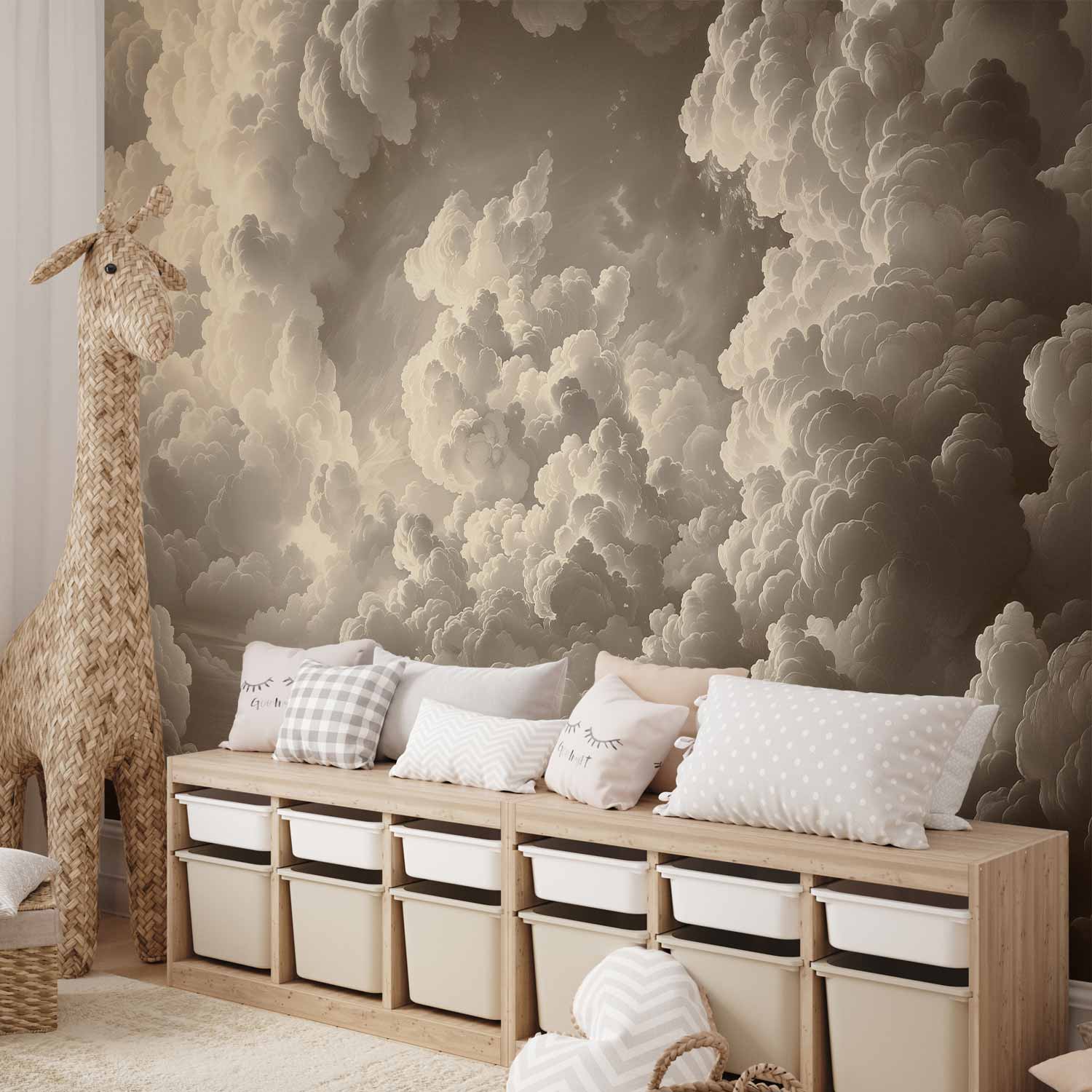 Illuminated Clouds Sky Wall Mural