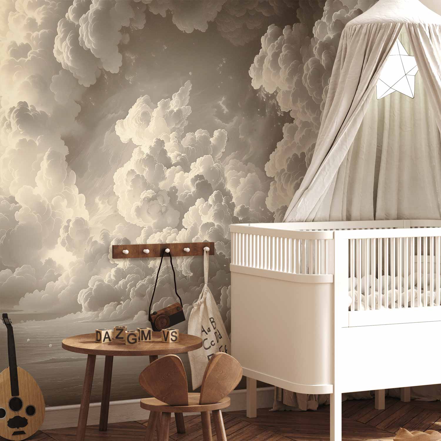 Illuminated Clouds Sky Wall Mural