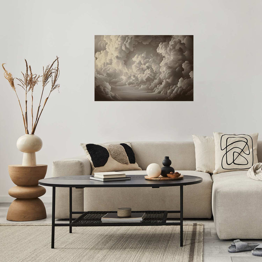 Illuminated Clouds Soft Light Sky Poster