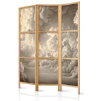 Japanese Room Divider 3-panel: Whisper of Illuminated Clouds