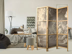 Japanese Room Divider 3-panel: Whisper of Illuminated Clouds