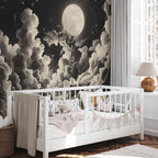 Moon and Stars Cloudscape Wall Mural