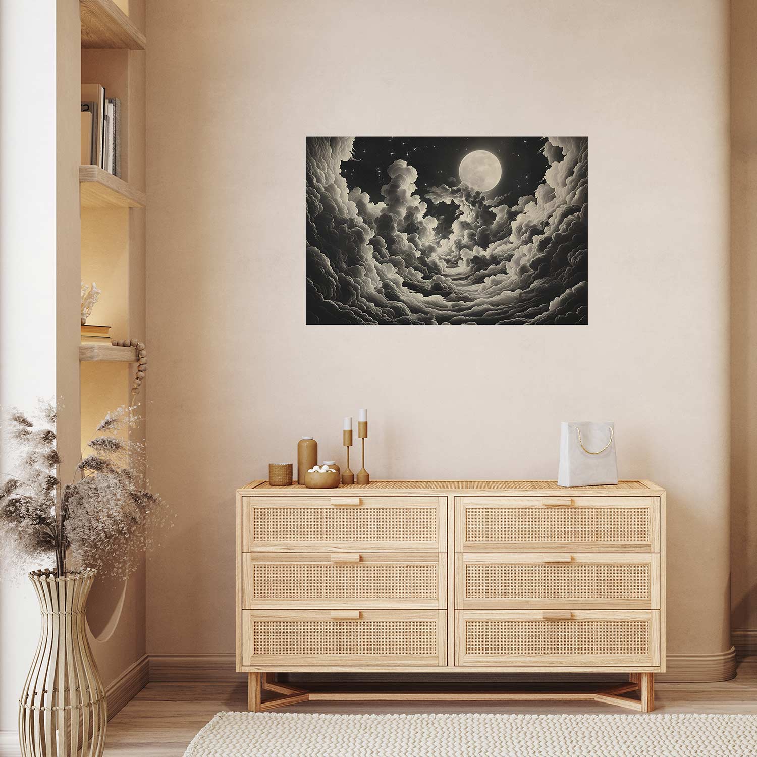 Moon and Stars Cloudscape Poster