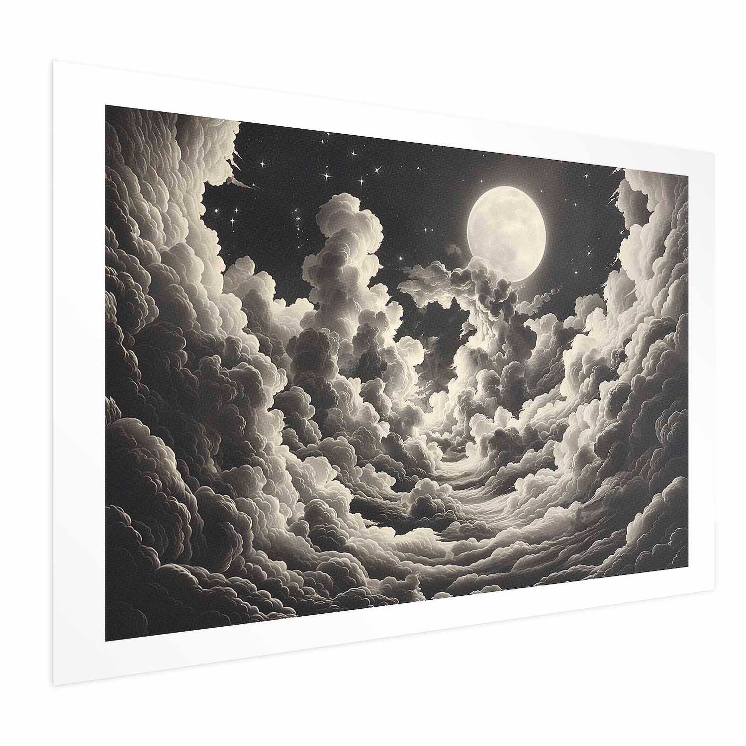 Moon and Stars Cloudscape Poster
