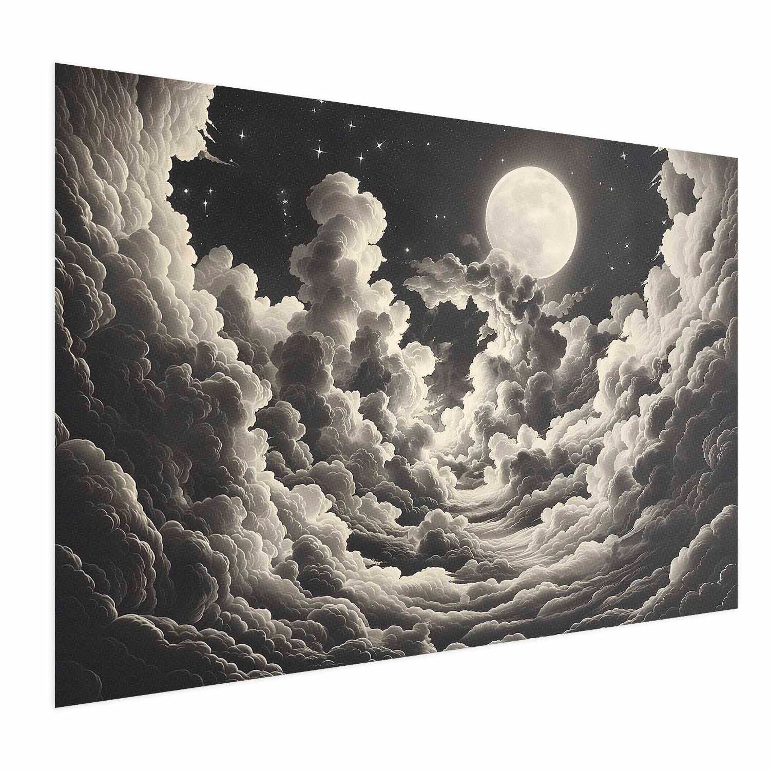 Moon and Stars Cloudscape Poster