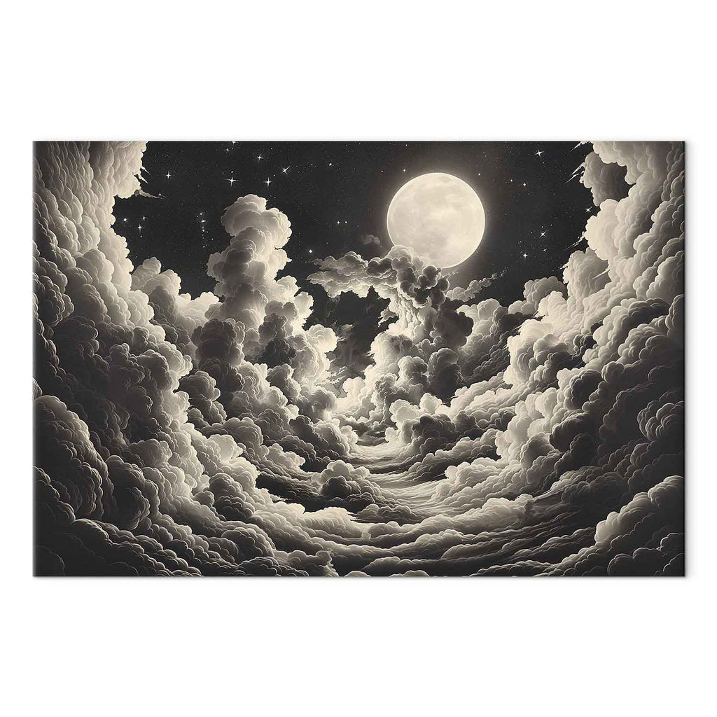 Moon and Stars Cloudscape Fantasy Canvas Print