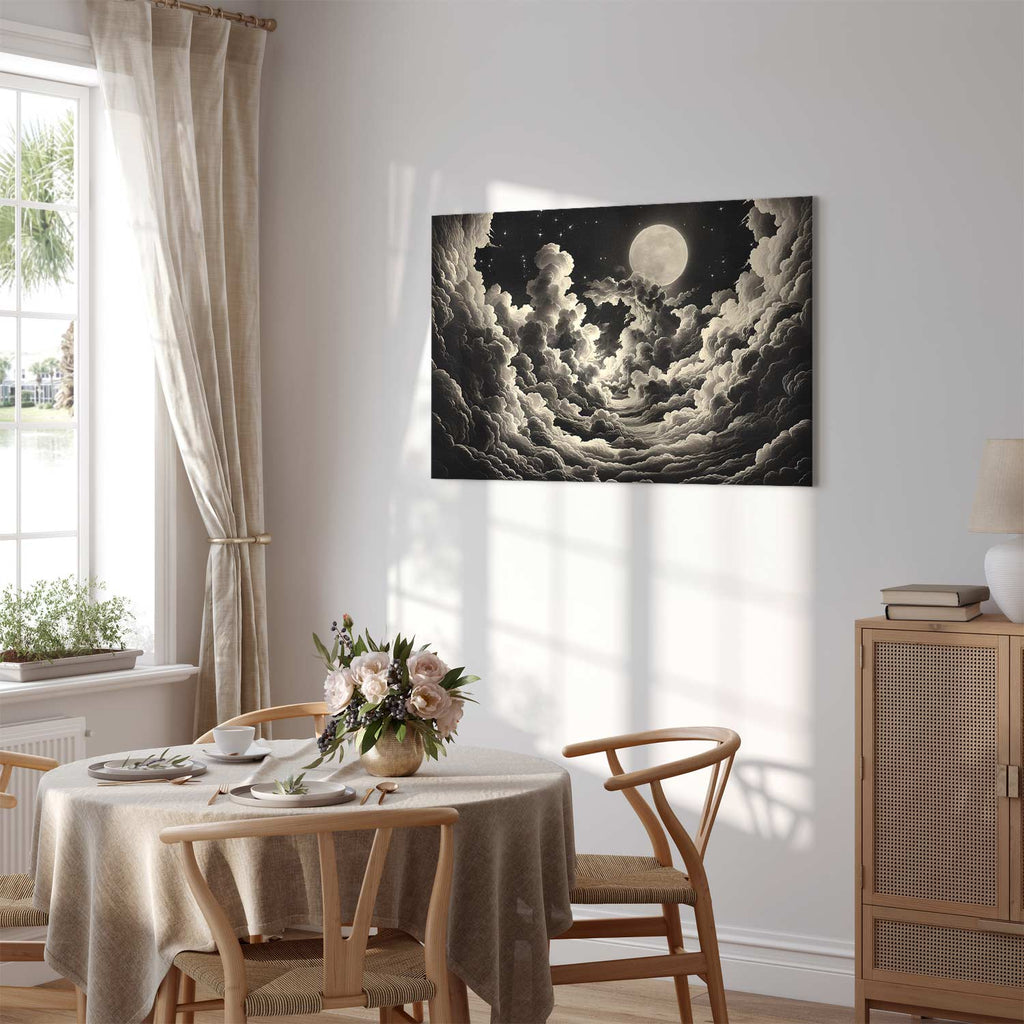 Moon and Stars Cloudscape Fantasy Canvas Print