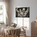 Moon and Stars Cloudscape Fantasy Canvas Print
