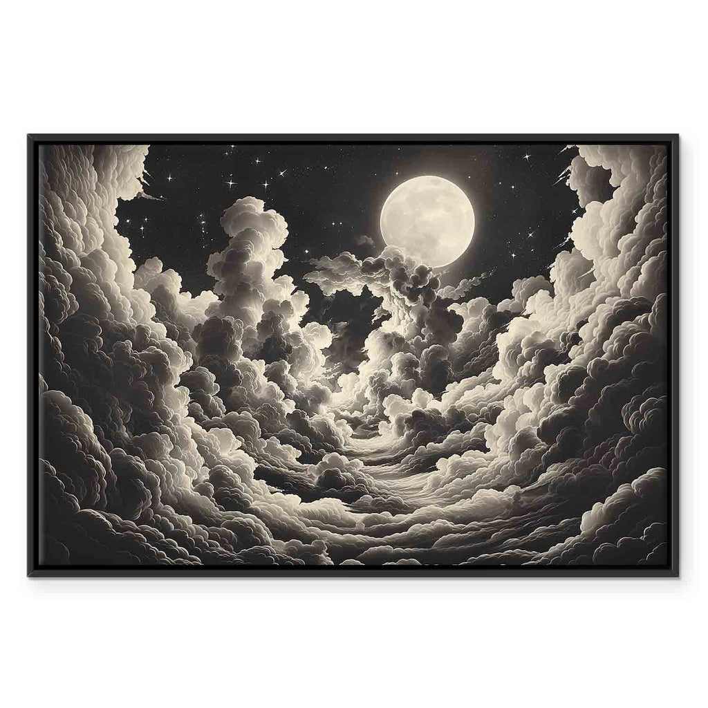 Moon and Stars Cloudscape Fantasy Canvas Print