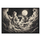 Moon and Stars Cloudscape Fantasy Canvas Print
