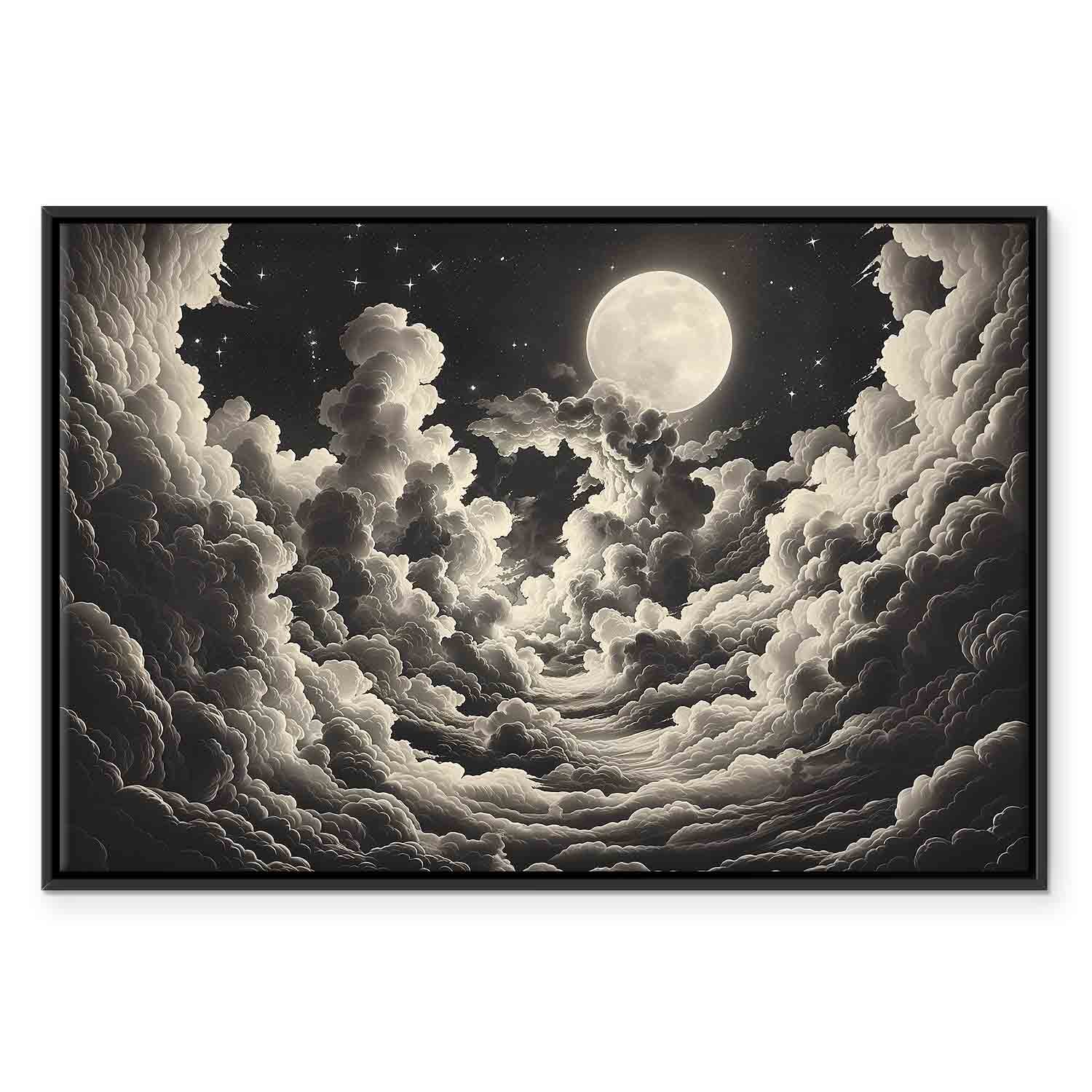 Moon and Stars Cloudscape Fantasy Canvas Print