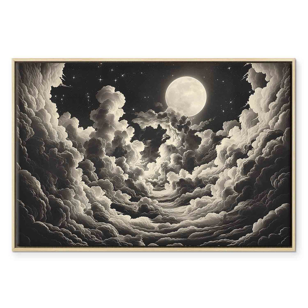 Moon and Stars Cloudscape Fantasy Canvas Print