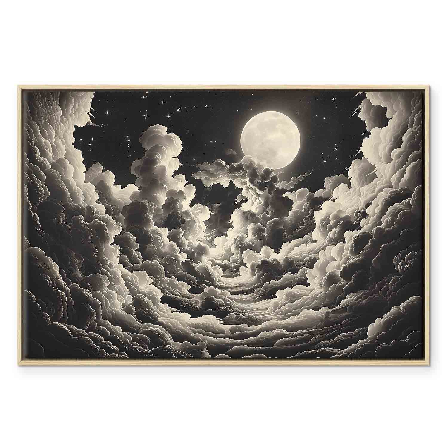 Moon and Stars Cloudscape Fantasy Canvas Print