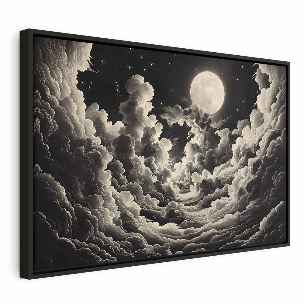 Canvas Print Moon and Stars Singing Among the Great Clouds
