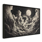 Canvas Print Moon and Stars Singing Among the Great Clouds